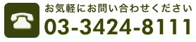 お気軽にお問い合わせください 03-3424-8111